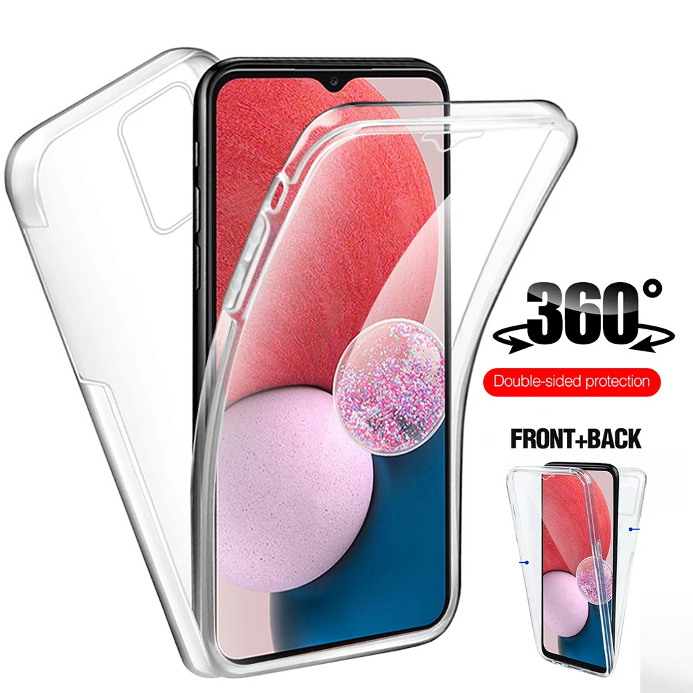 360° Full Body Double case for Samsung Galaxy A13 4G Transparent soft TPU Silicone cover Sumsung A 13 SM-A135F protector cover