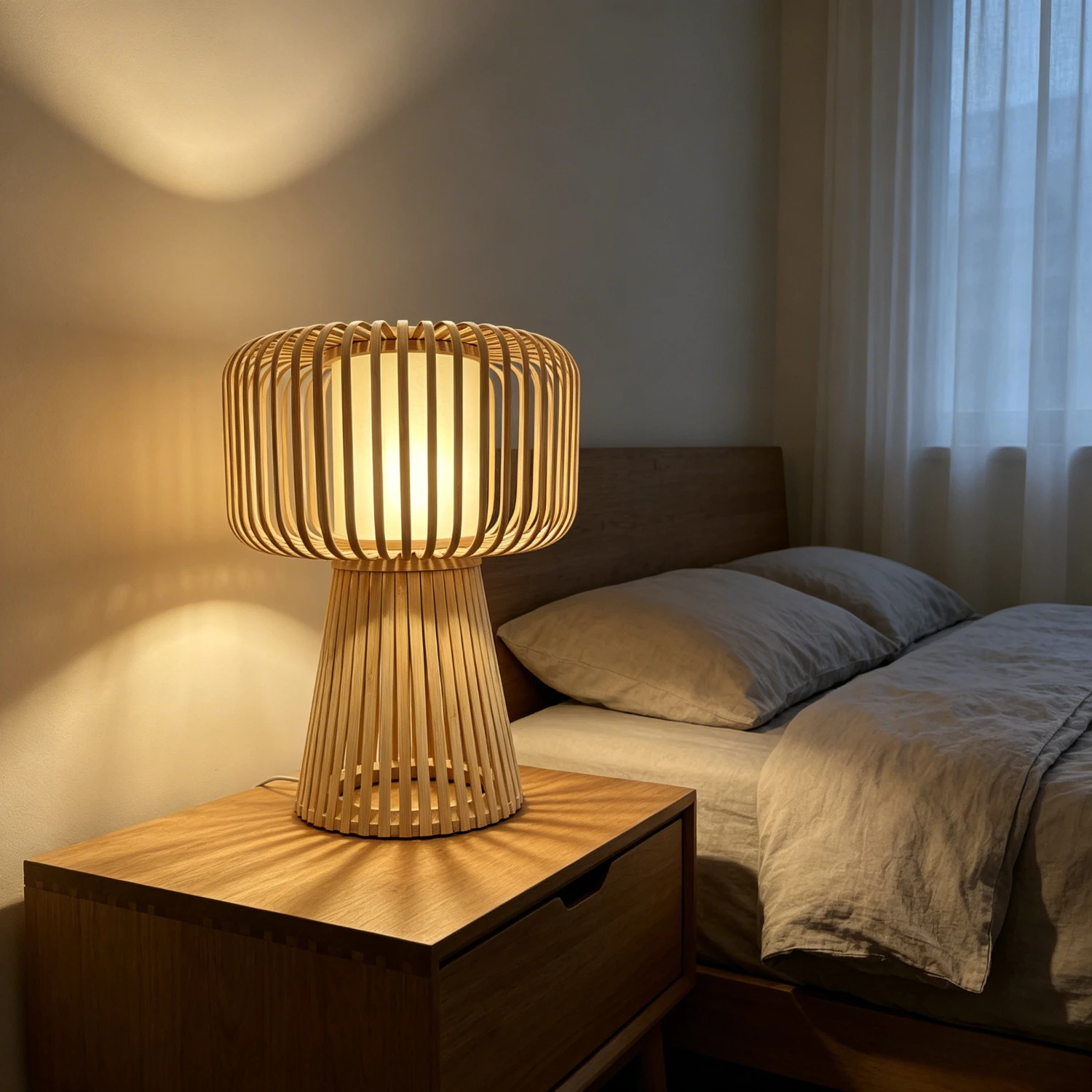 JOYINLED Bamboo Lamp Shade for Table Lamp Natural Bamboo Woven Lamp Cover Handmade Craft Desk Lampshdes for Room Decor Desktop