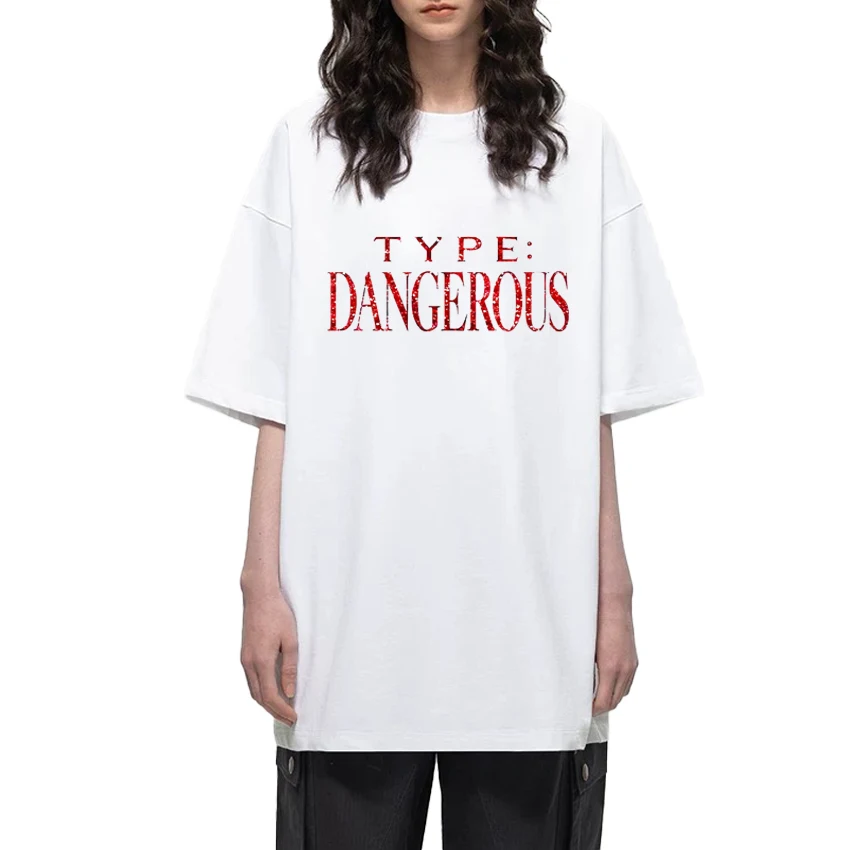 

Hot Sale Mariah Carey Type Dangerous Fashion short sleeve T-shirts Unisex Trend Y2k T shirt Men Women Oversized 100% Cotton Top
