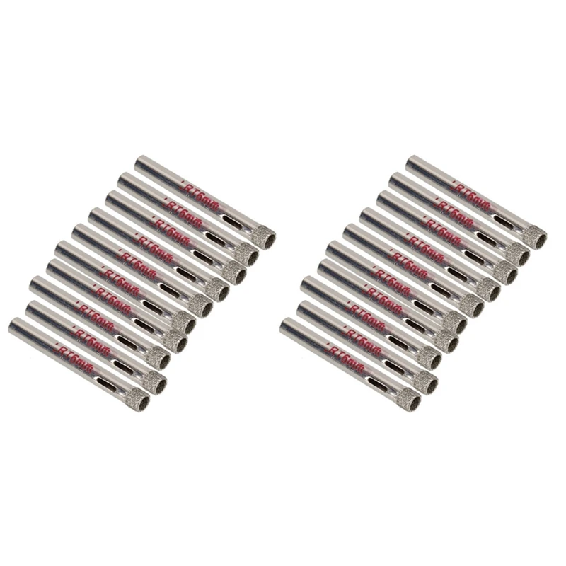 6 Mm Diameter Silver Diamond Coated Drills Tiles Ceramic Glass Hole Saws (Pack Of 20) Promotion