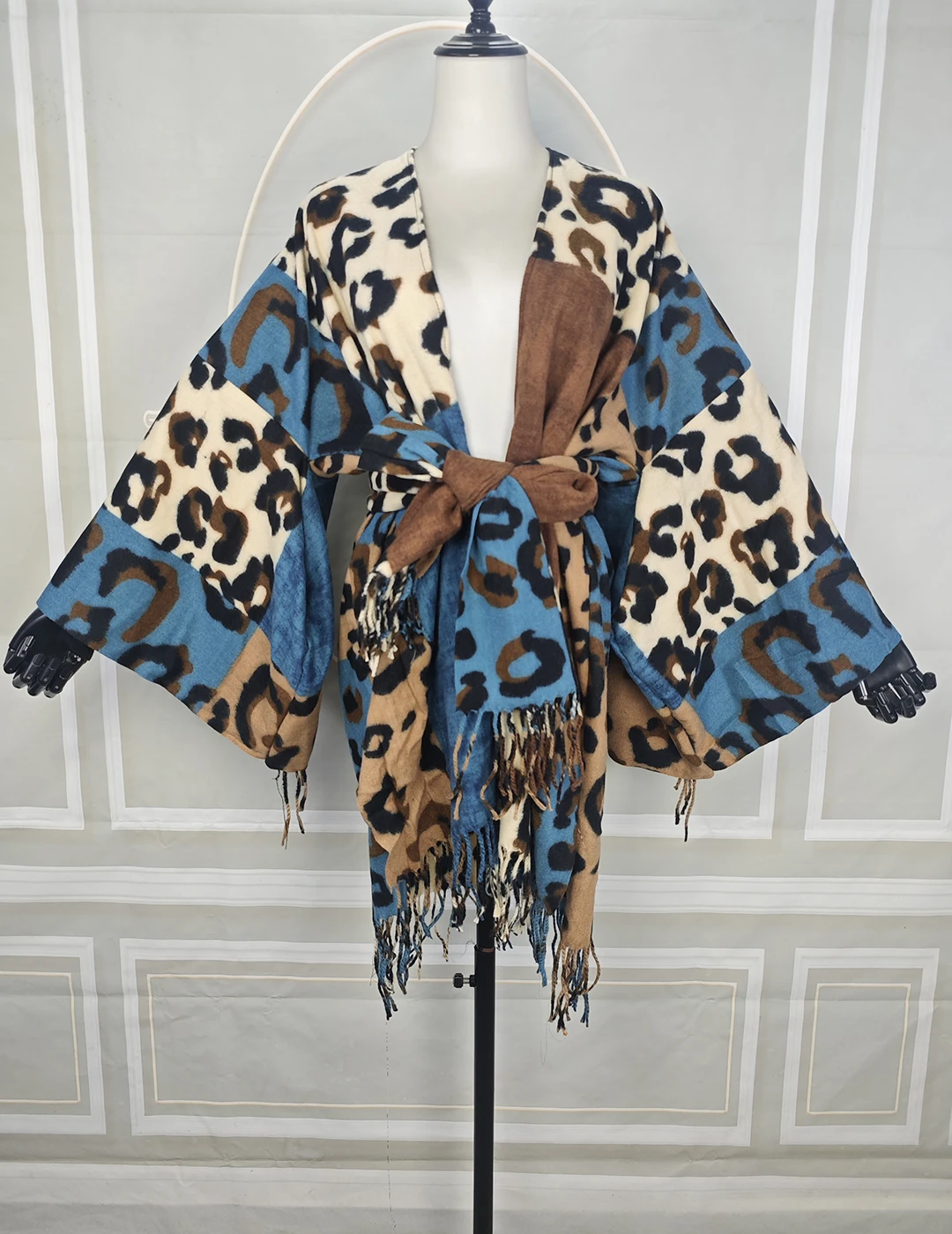 

Женские осенние свободные кардиганы с животным принтом, элегантные африканские женские короткие кимоно с открытой передней частью, мусульманские наряды для Рамадана, тряпка