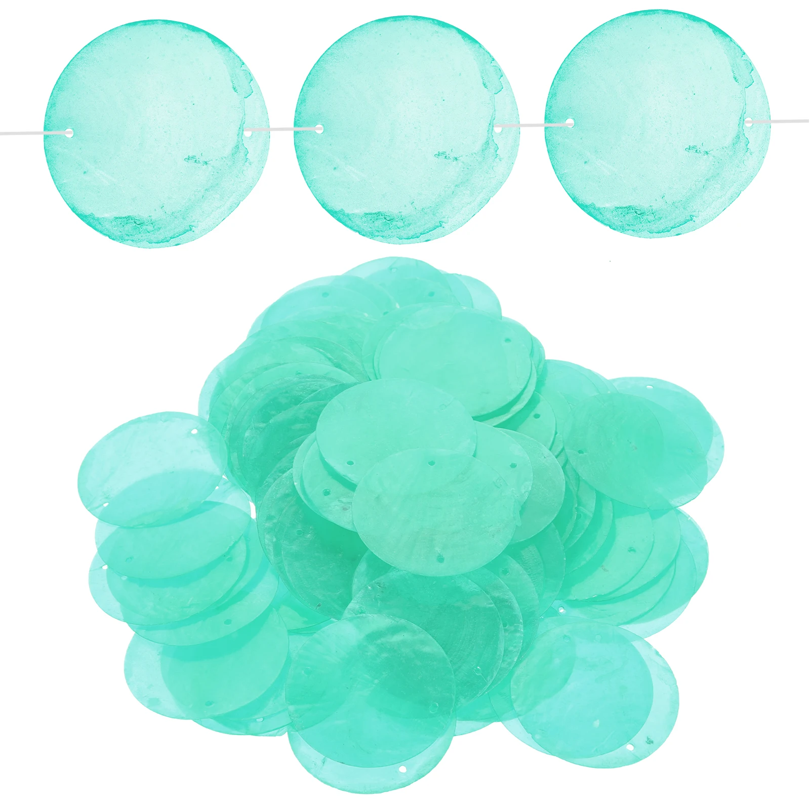 

100 Pcs Shell Slices Beads for Crafts DIY Pendant Charm Round Natural Shells Charms Travel Sea Decoration