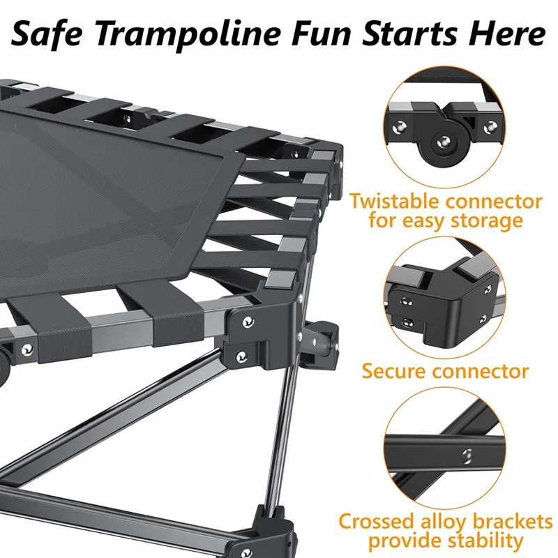 Foldable Trampoline for Adults & Kids, Easy Storage Indoor Mini Trampoline for Home Workout