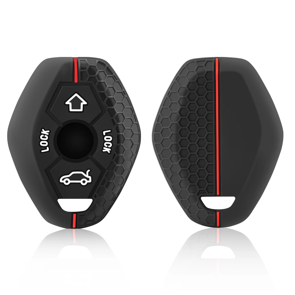 سيليكون البعيد مفتاح السيارة غطاء حامل مفتاح الحال بالنسبة لسيارات Bmw E46 E39 E53 X5 X3 E83 X3 سلسلة 7 5 3 330i اكسسوارات #3