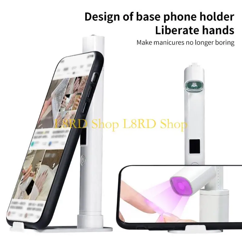 L8RD スタンド付きネイルランプ ハンドヘルド UV ライト LED ディスプレイ付き ジェルネイル用 充電式マニキュアネイルドライヤー 高速硬化用