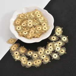 20pcs brass brushed sunflower pendant, sun pendant connector, DIY earrings, necklace, bracelet, jewelry accessories