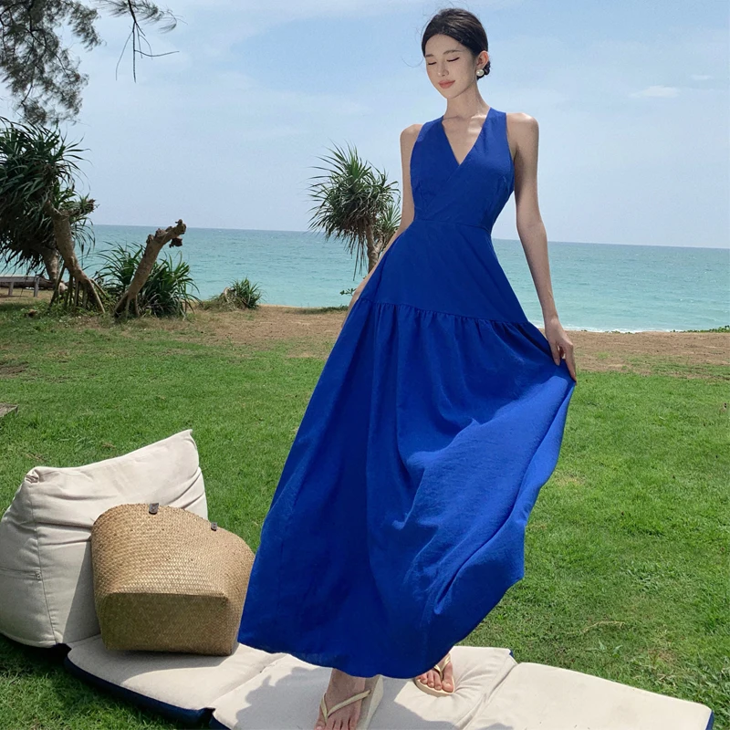 2024 New Bridesmaid Deep V Formal Dress Elegant Women Summer Vacation Fairy Dress Long Grunge Prom Roman Holiday Bodycon Clothes