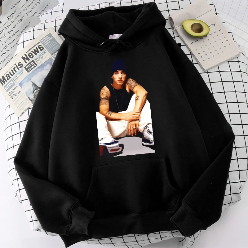 Hoodies hotsale rapper Eminem nyomtatás sweatshirts férfiak Nők Megmunkalás Ágcsernyő Pamut sportpulóver harajuku Irdatlan kapucnis pulóverek Felsőruha