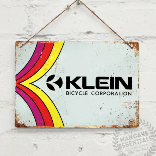 Retro Klein Bicycles Vintage Metal Wall Sign Plaque Mancave Mountain MTB Bike