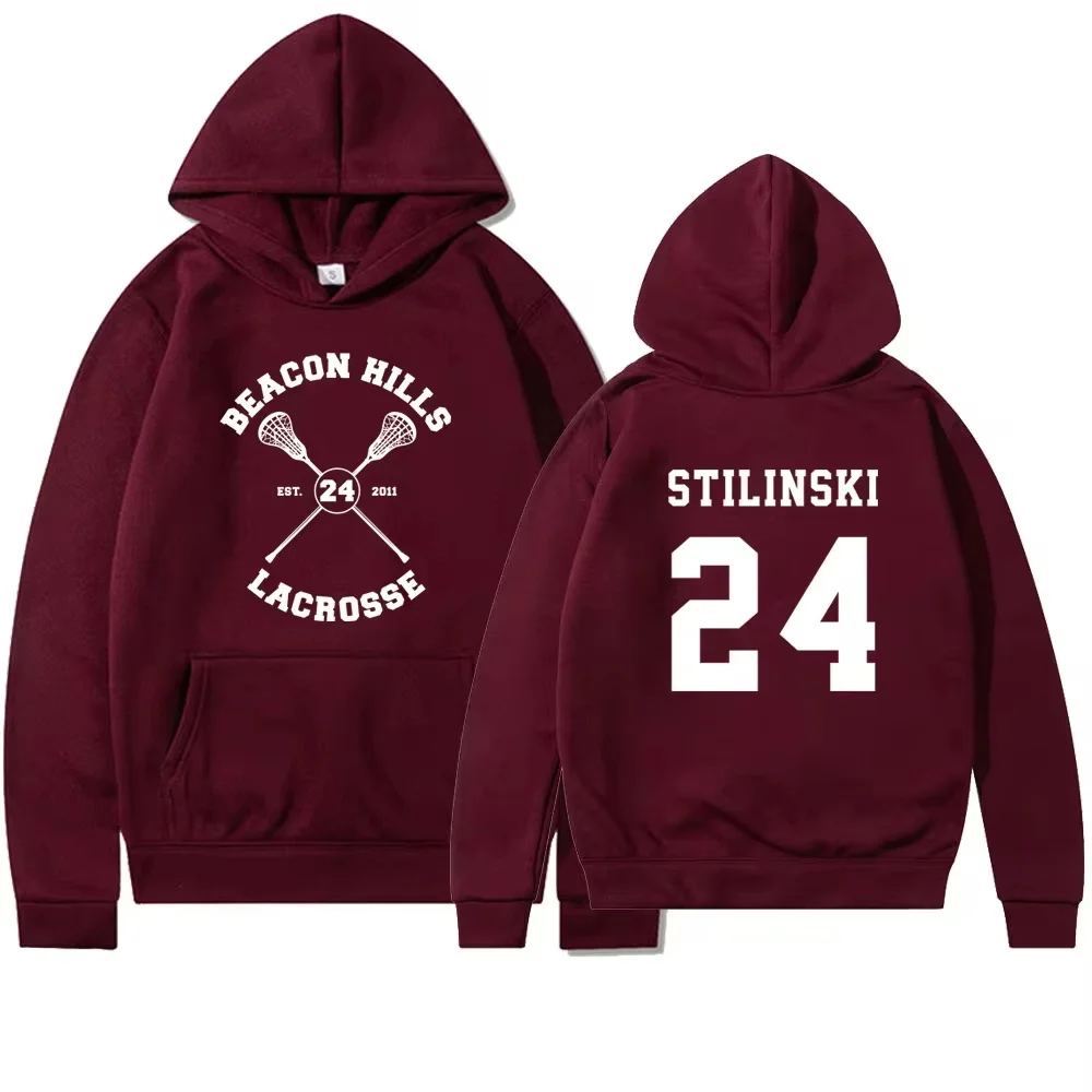 Teen Wolf Hoodie Beacon Hills Stilinski 24 Lahey McCall Pulôver Programa de TV Moletom com Capuz Hip Hop Hoodies Streetwear Top