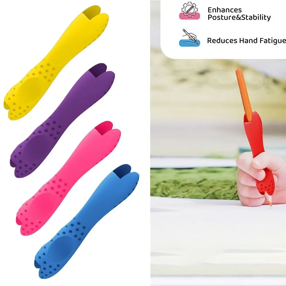 حامل أقلام رصاص من السيليكون يساعد على الكتابة اليدوية، أدوات تصحيح وضعية الكتابة غير قابلة للانزلاق، مدرب مصحح مريح للكتابة