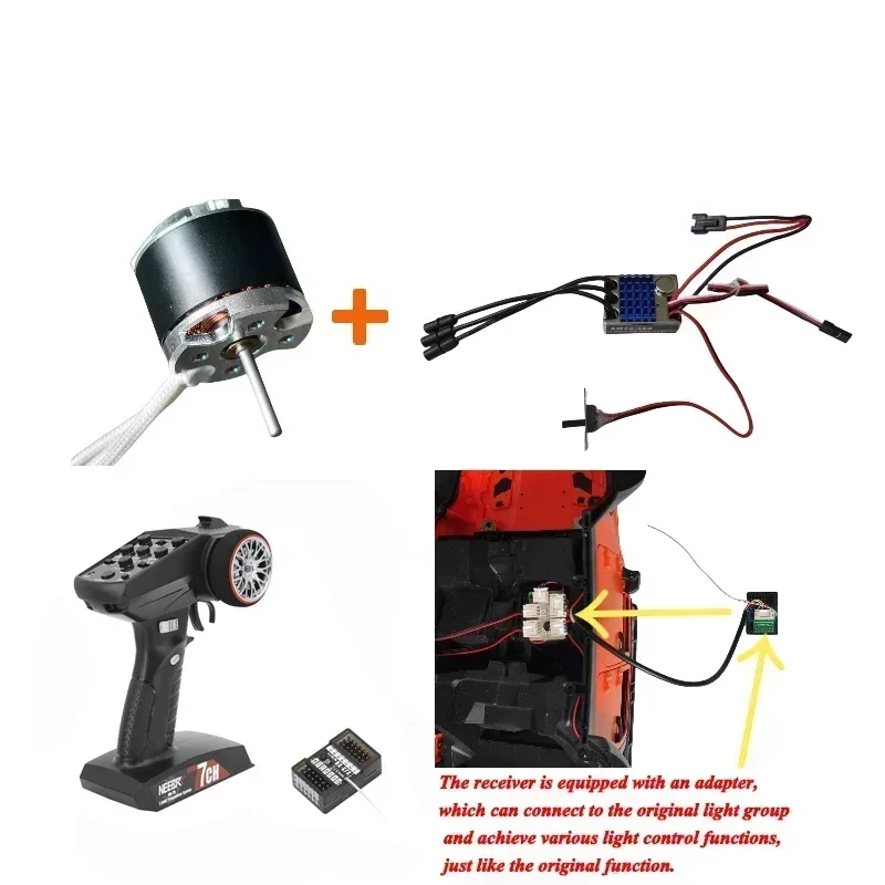 NEEBRC 2322 2600KV Outrunner Brushless Motor AM32 45A ESC for 1/12 RC Cars MN82 MN99S MN168 MN78 Crawler Upgrade Kit Combo Parts