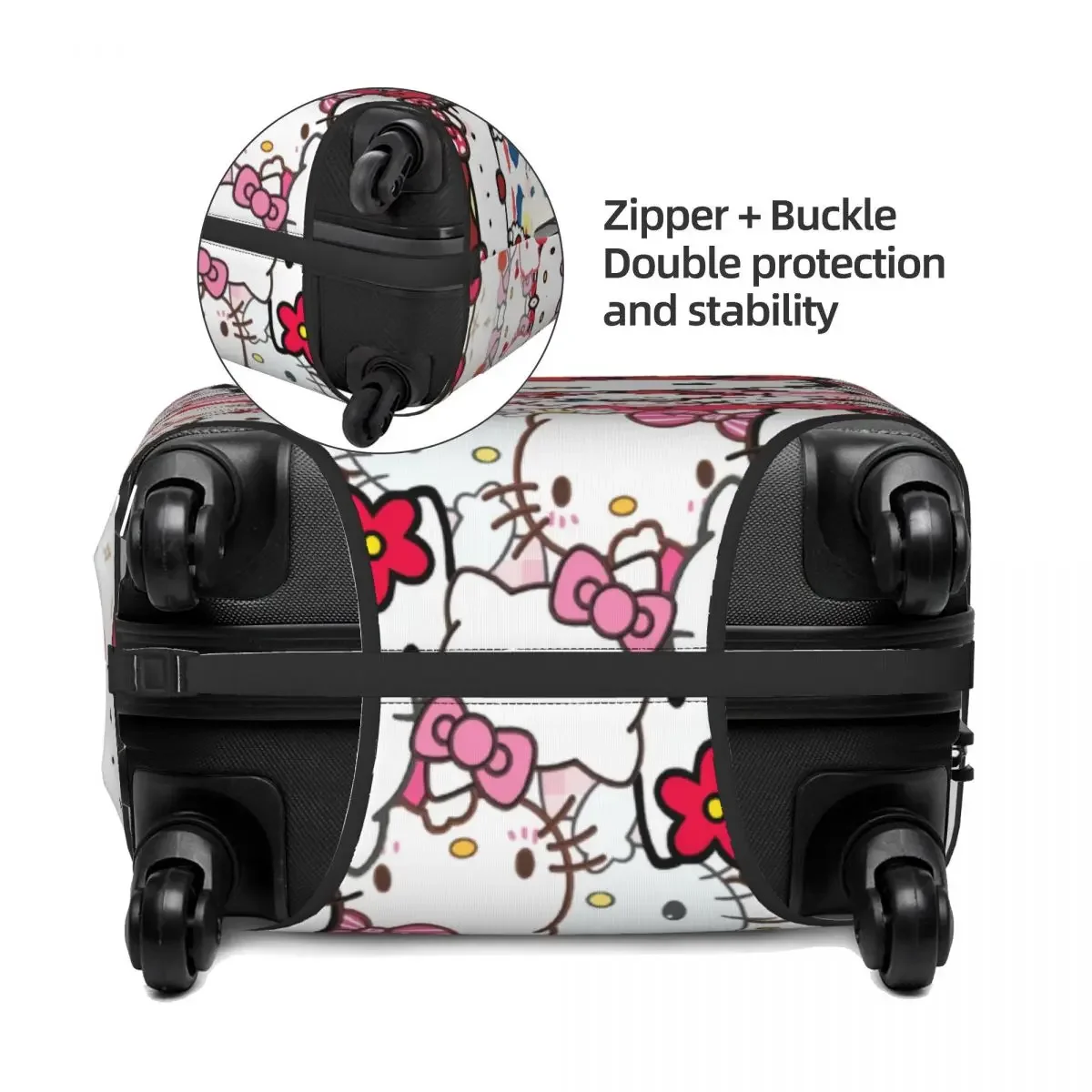 Sanrio Hello Kitty gemusterter Koffer, verdickter und verschleißfester Reisekoffer, karierter Koffer zum Schutz vor Staub