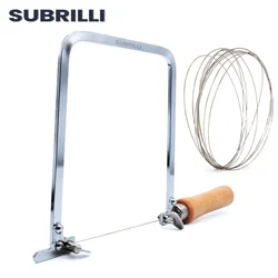 SUBRILLI Coping Saw Steel Frame with Wire Saw for Jade Stone Ceramic Glass Wood Metal Accurate Cutting Sawbow DIY Hand Tools