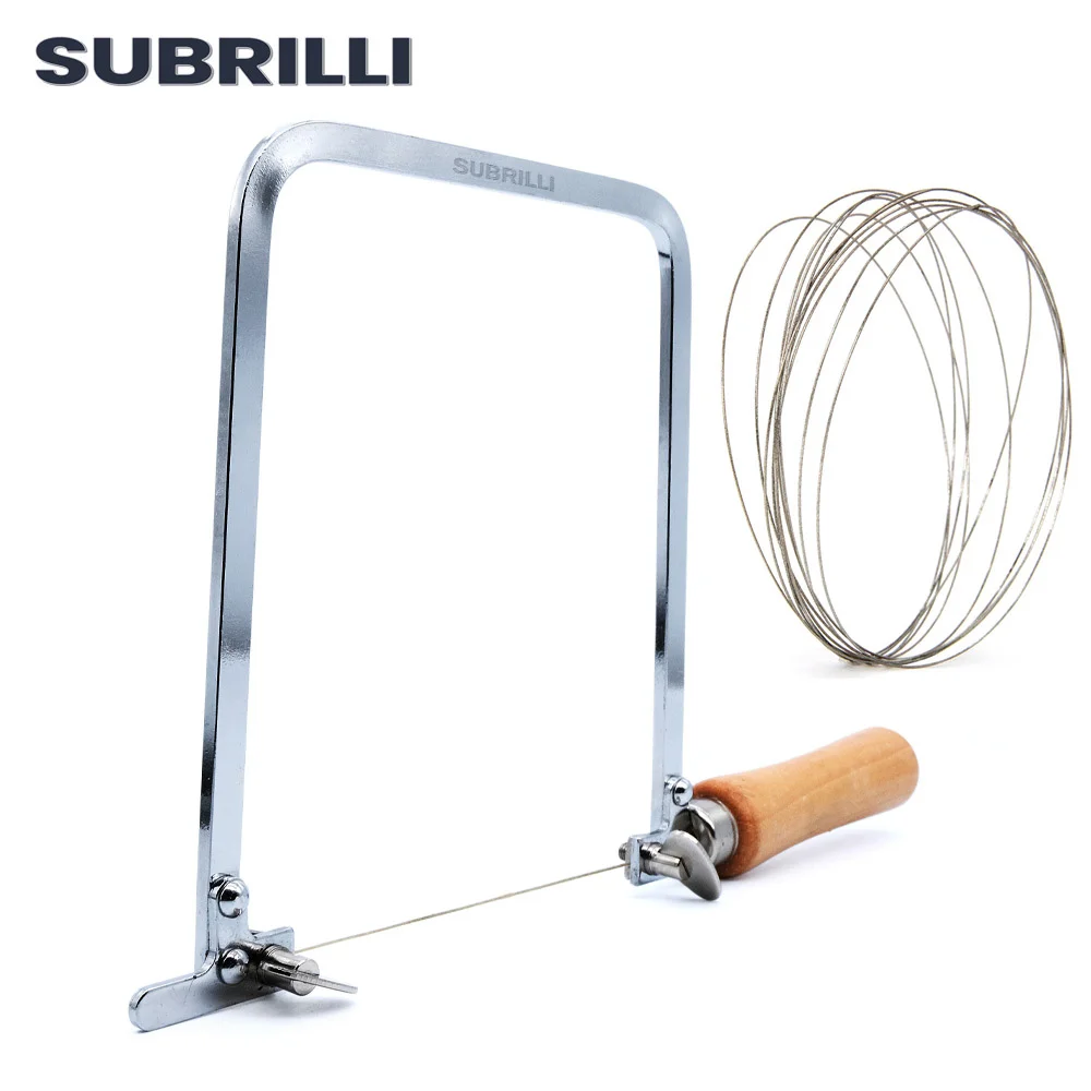 SUBRILLI Coping Saw Steel Frame with Wire Saw for Jade Stone Ceramic Glass Wood Metal Accurate Cutting Sawbow DIY Hand Tools