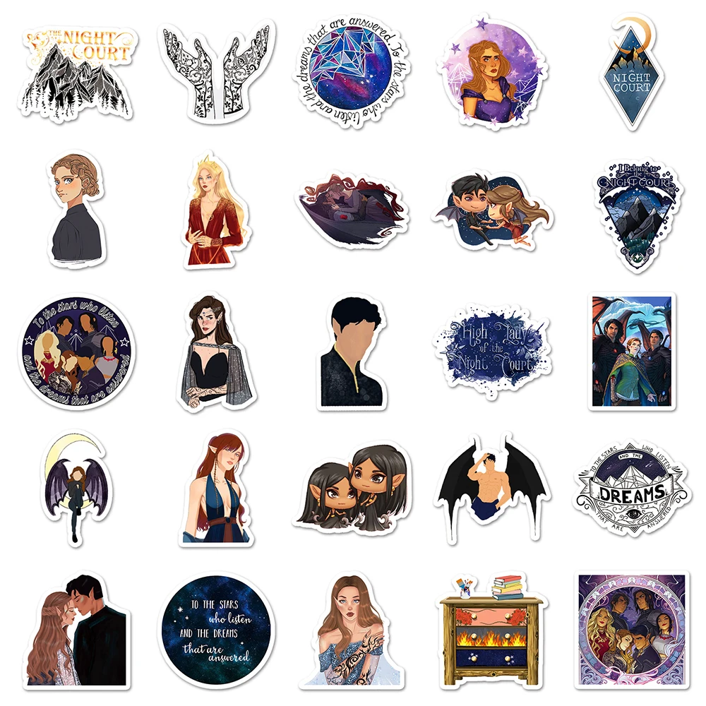 10/30/50pcs Acotar Merchandise TV Series Stickers Cartoon Graffiti Sticker Diary Scrapbooking Laptop Phone Decorations Supplies