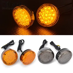 1 Pair LED Amber For Harley Davidson Triumph Chopper Bobber Motorcycle Turn Signal Indicator Light Universal ATV Scooter Lamp