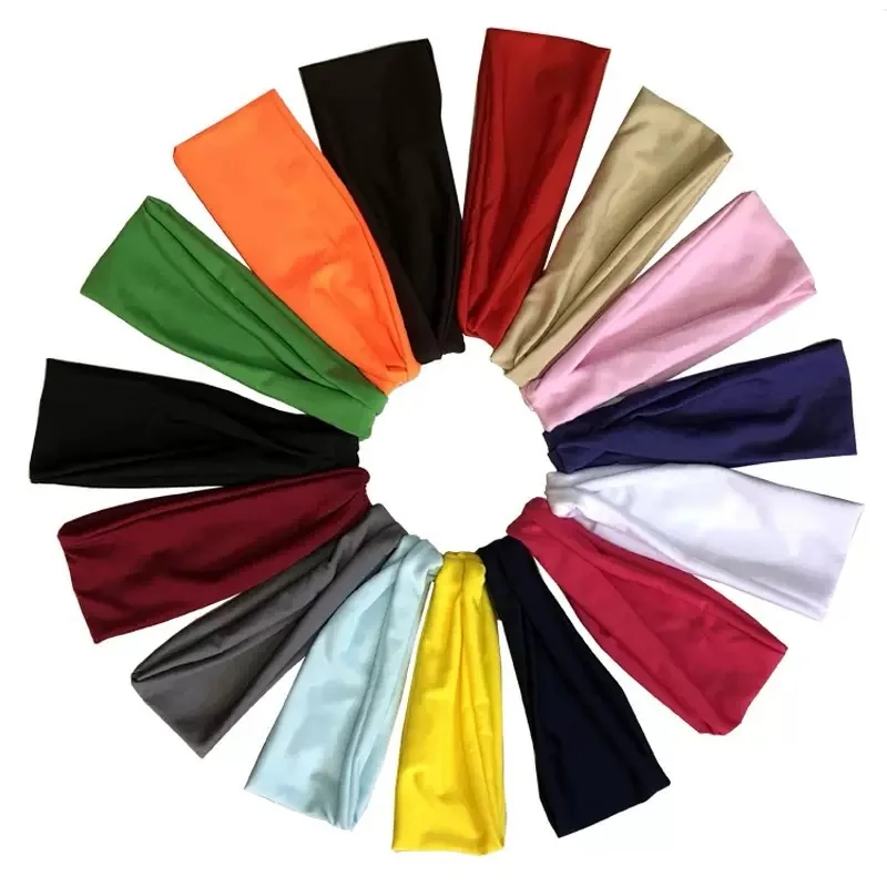 Elastisches, breites Sport-Stirnband für Yoga/Fitnessstudio/Laufen – schweißableitender, dehnbarer Turban-Kopfwickel, mehrere Farben erhältlich – Detail 1