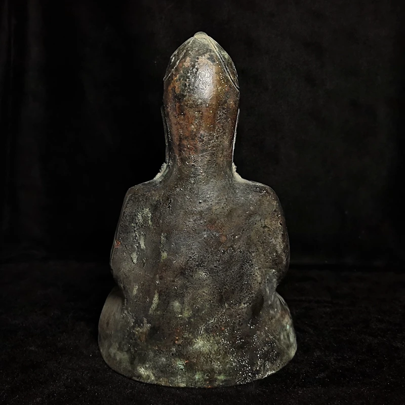 YIZHU CULTUER ART Size 23 × 15.5 cm Old Chinese Buddhism Temple Bronze Carved Ancient Pray Buddha Statue