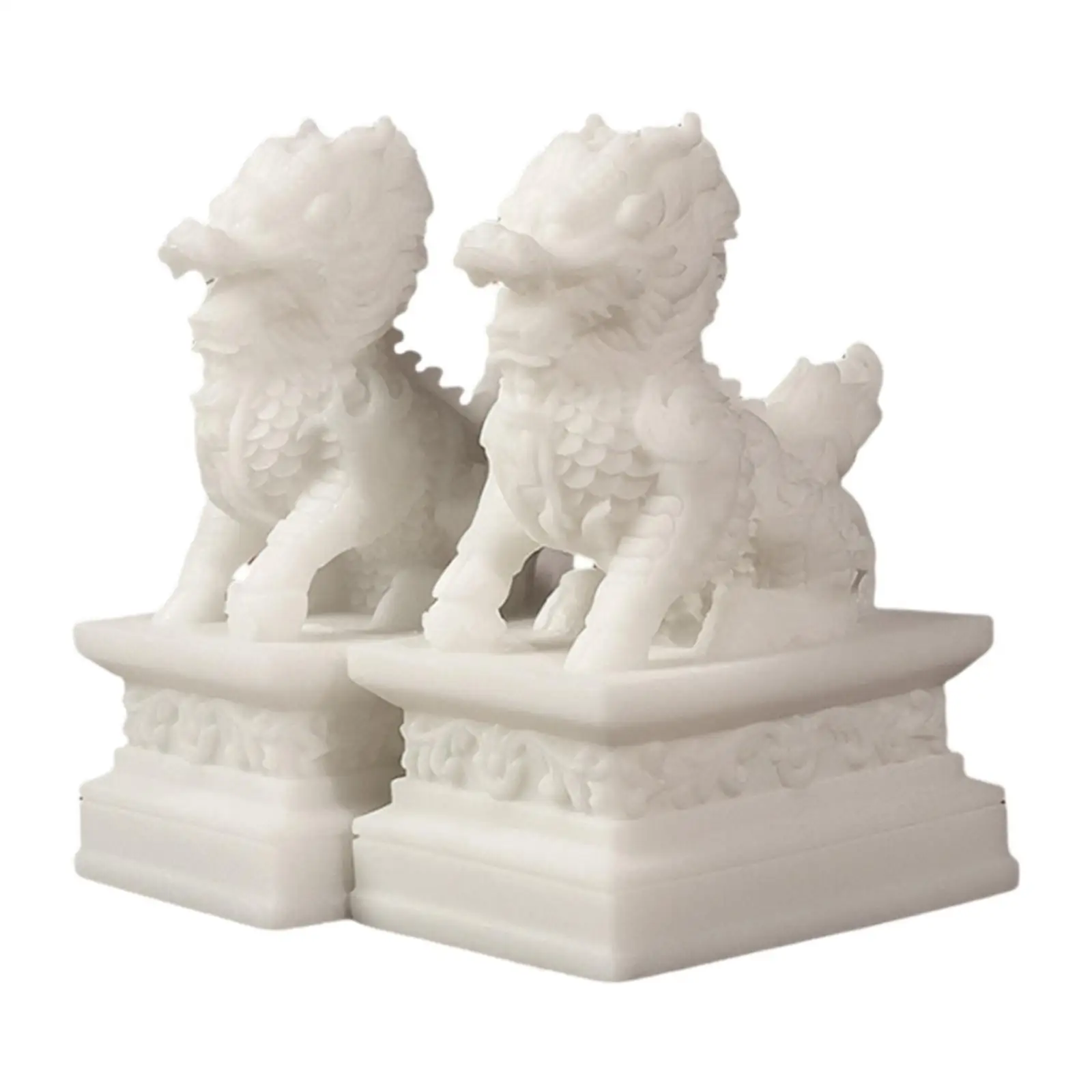 2Pcs Feng Shui Kylin Statues Tea Pet Qilin for Living Room Office Tea Room