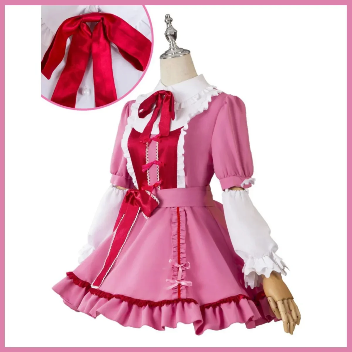 Calcinha e meia anime com cinturão de garanhão, fantasia Lolita Cosplay, peruca rosa, vestido Lolita, terno sexy de Halloween Kawaii para mulheres