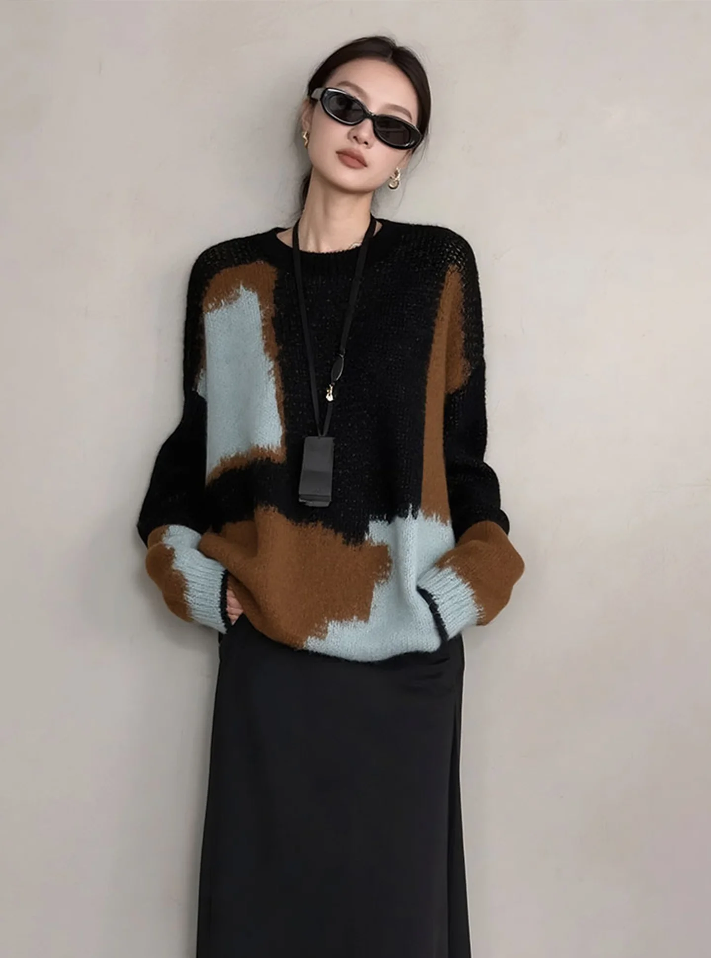 

Стильный мягкий свободный свитер-кардиган для женщин, осенняя коллекция, однотонный, для повседневной носки, с длинными рукавами