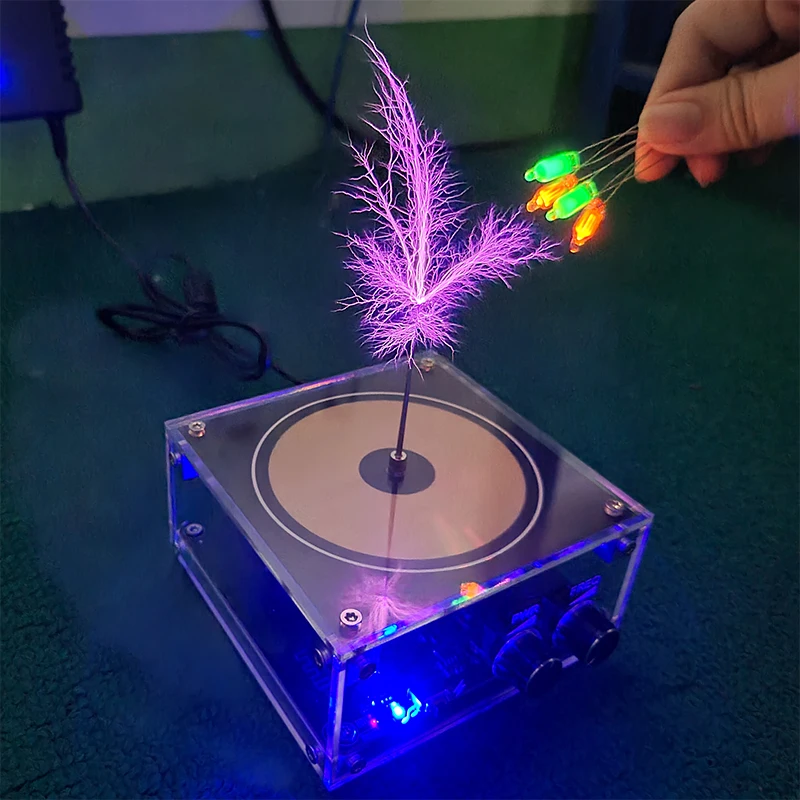 Bluetooth Music Tesla Coil High Frequency Voltage Pulse Arc Generator, Palm Arc Touchable Lightning AC110-240V Power 120W