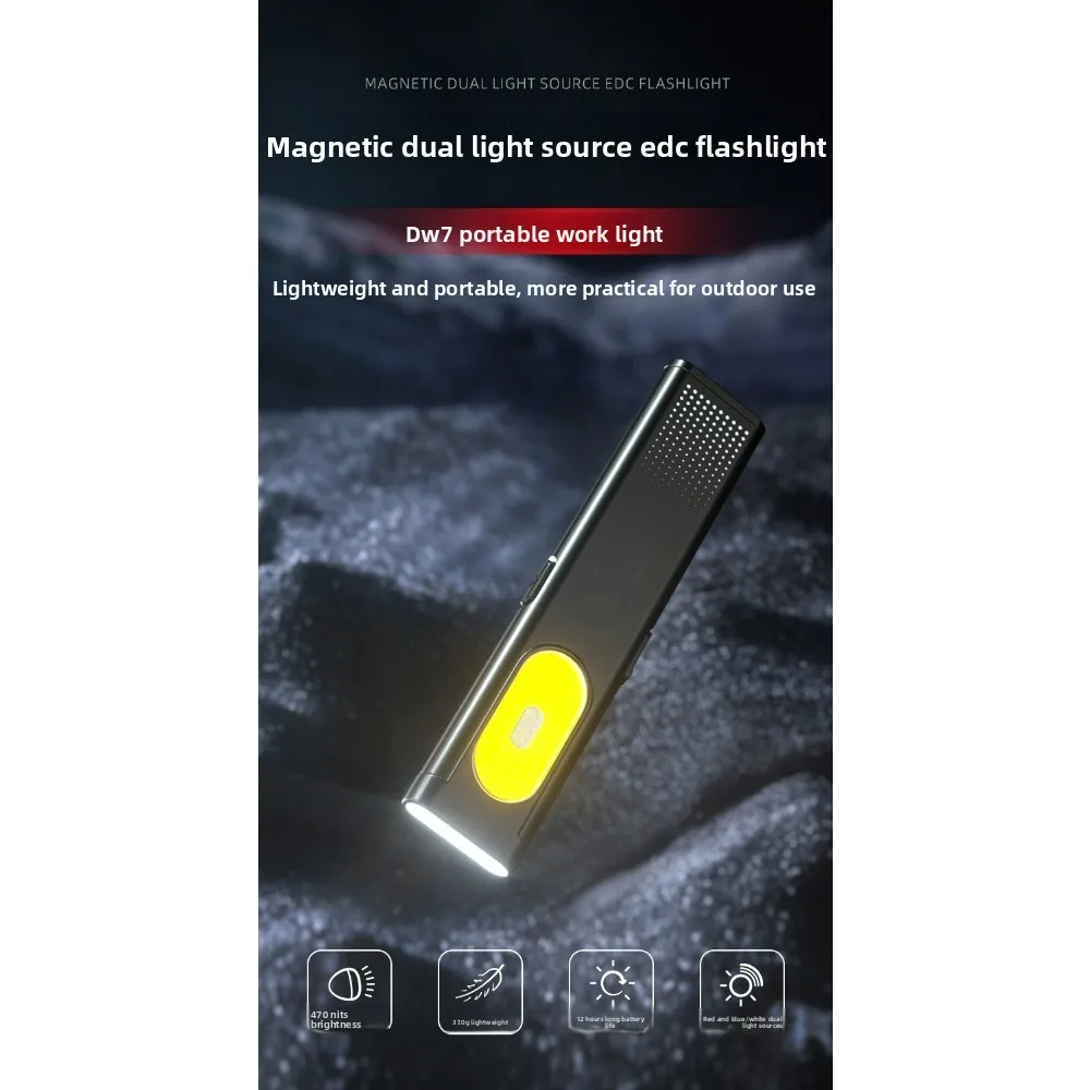 مصباح يدوي مغناطيسي للعمل COB - مصباح بمشبك قلم LED محمول رفيع للغاية وإضاءة خارجية صغيرة لإصلاح السيارات #6