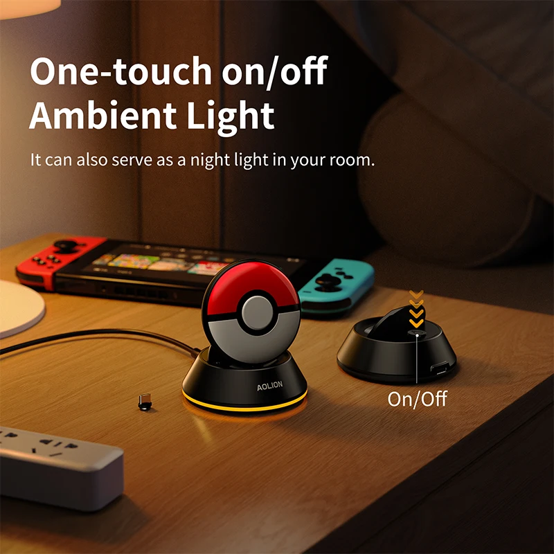 المغناطيسي شاحن محول ل Pokemon الذهاب زائد RGB الملونة ضوء شحن حامل حامل شحن حوض محطة ل Pokemon الذهاب زائد