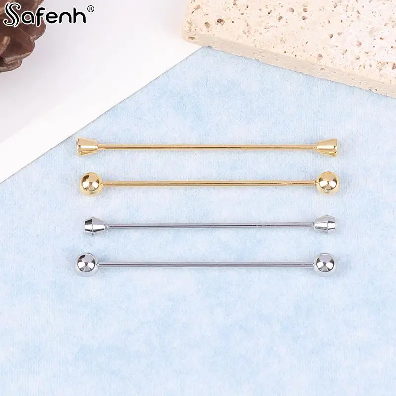 1pcs Gold/Silver Metal Neck Tie Collar Bar Pin Clip Ties Lapel Pins And Brooches Gifts For Men Brooch Jewelry Luxury Accessories