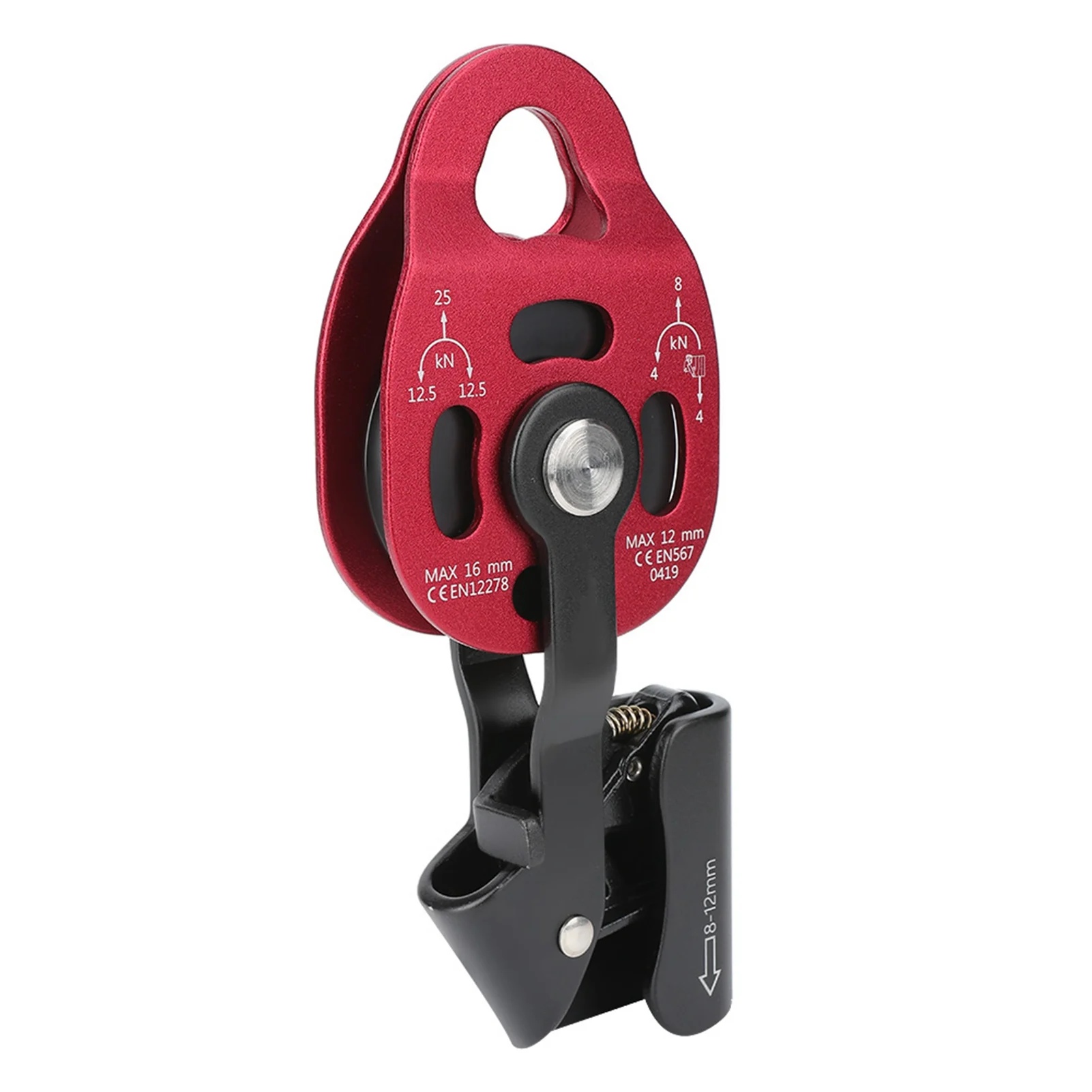 Climbing Pulley Pulley 4KN Aluminium Heavy Duty Single Swivel Rope Pulley Block for 8-12mm Rope Climbing Pulley