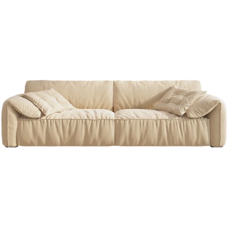 

Straight row leather sofa living room small apartment elephant fabric sofa