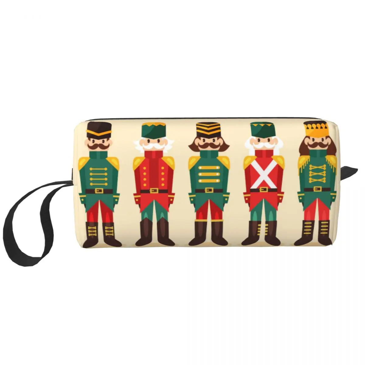 Cartoon Toy Soldier Christmas Nutcracker Gift Toiletry Bag for Women Cosmetic Makeup Organizer Lady Beauty Storage Dopp Kit Box