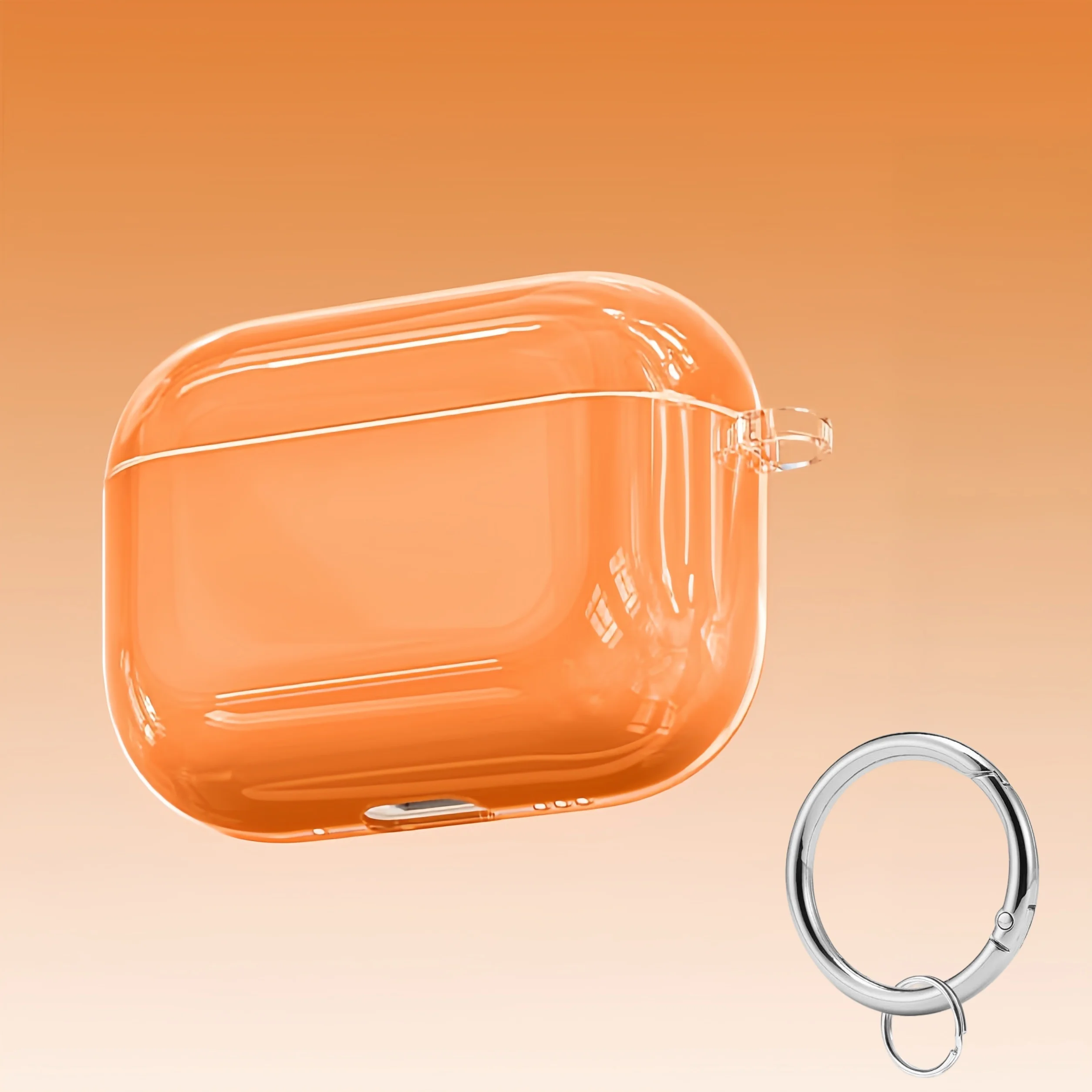 For AirPods Pro 3/For AirPods 4 Case Ice Crystal Cover Semi Hard Silicone+PC Design Case with Keychain for AirPods Pro3/Pro2/Pro