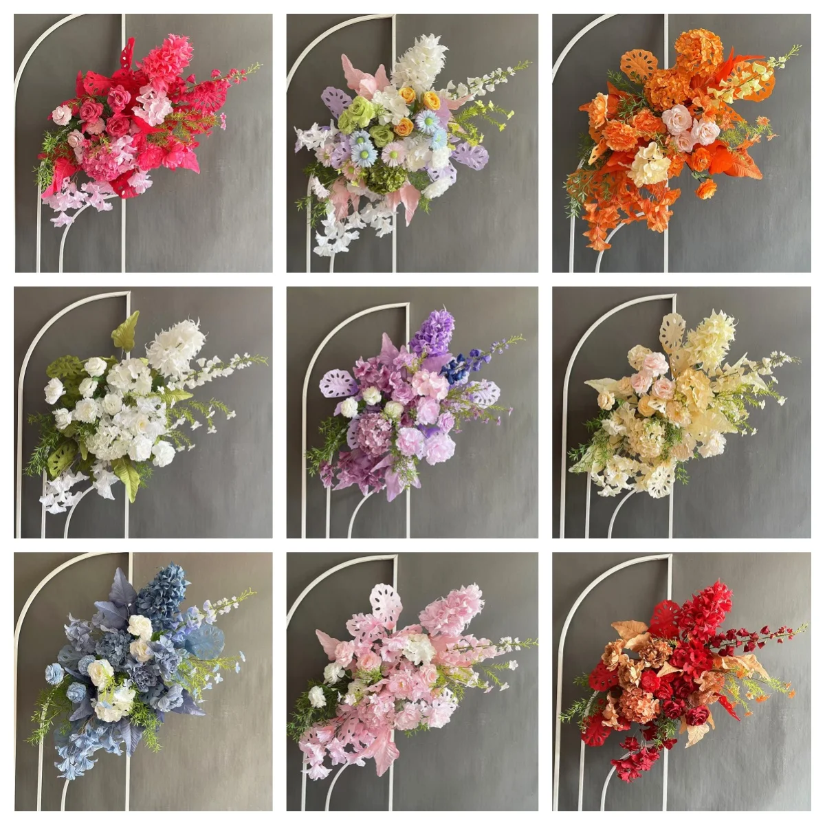 Artificial Flowers for Wedding Venue, Flower Path, Kt Board, Table Layout, Wedding Party, New