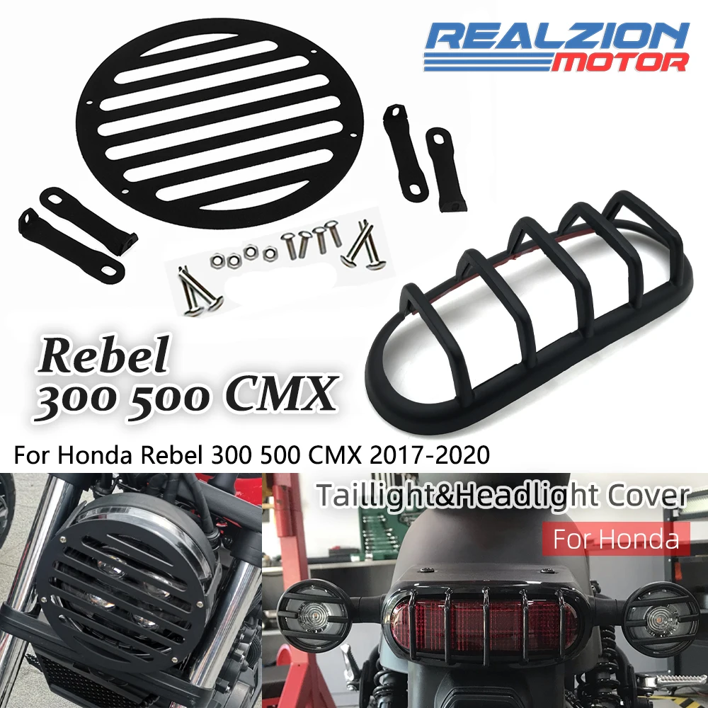 RZ CMX300 CMX 250 500 Headlight Guard Rear Taillight Cover Light Grill Guard Headlight Cover For Honda Rebel CMX 1100 CMX250 CMX
