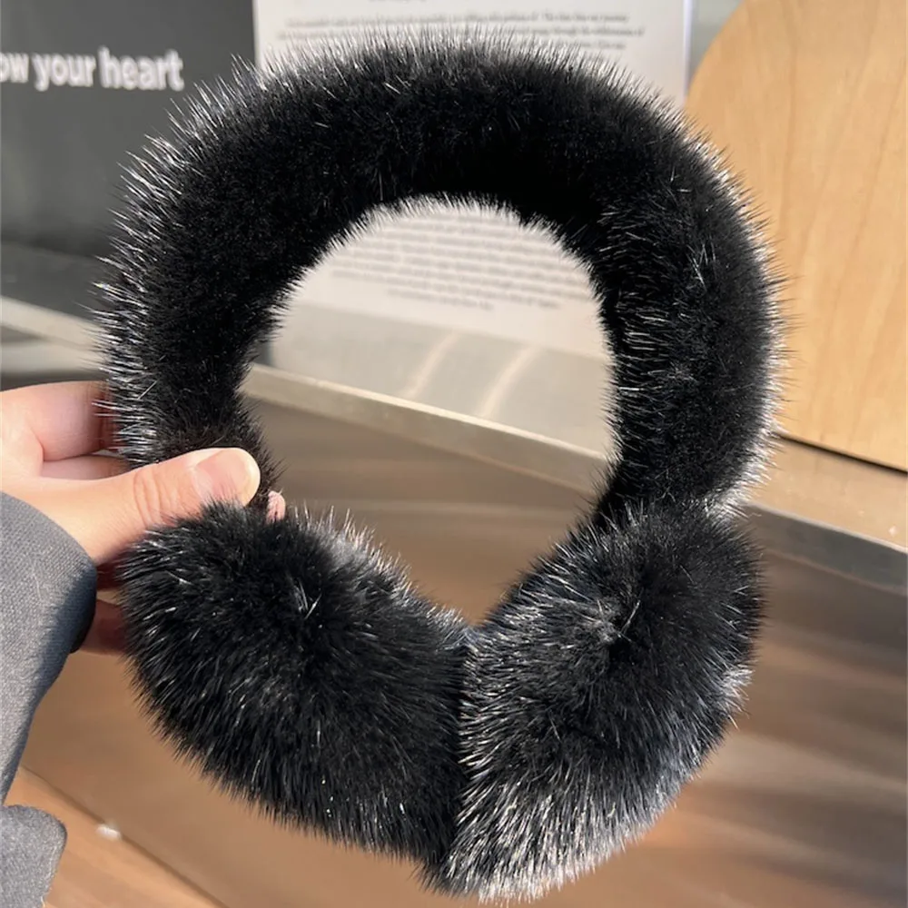 Muffle Earflap Luxury Women's Winter Warm 100% Natural Real Mink Fur Earmuffs Fashion Outdoor Cold Protection Girls Ear-Muffsear