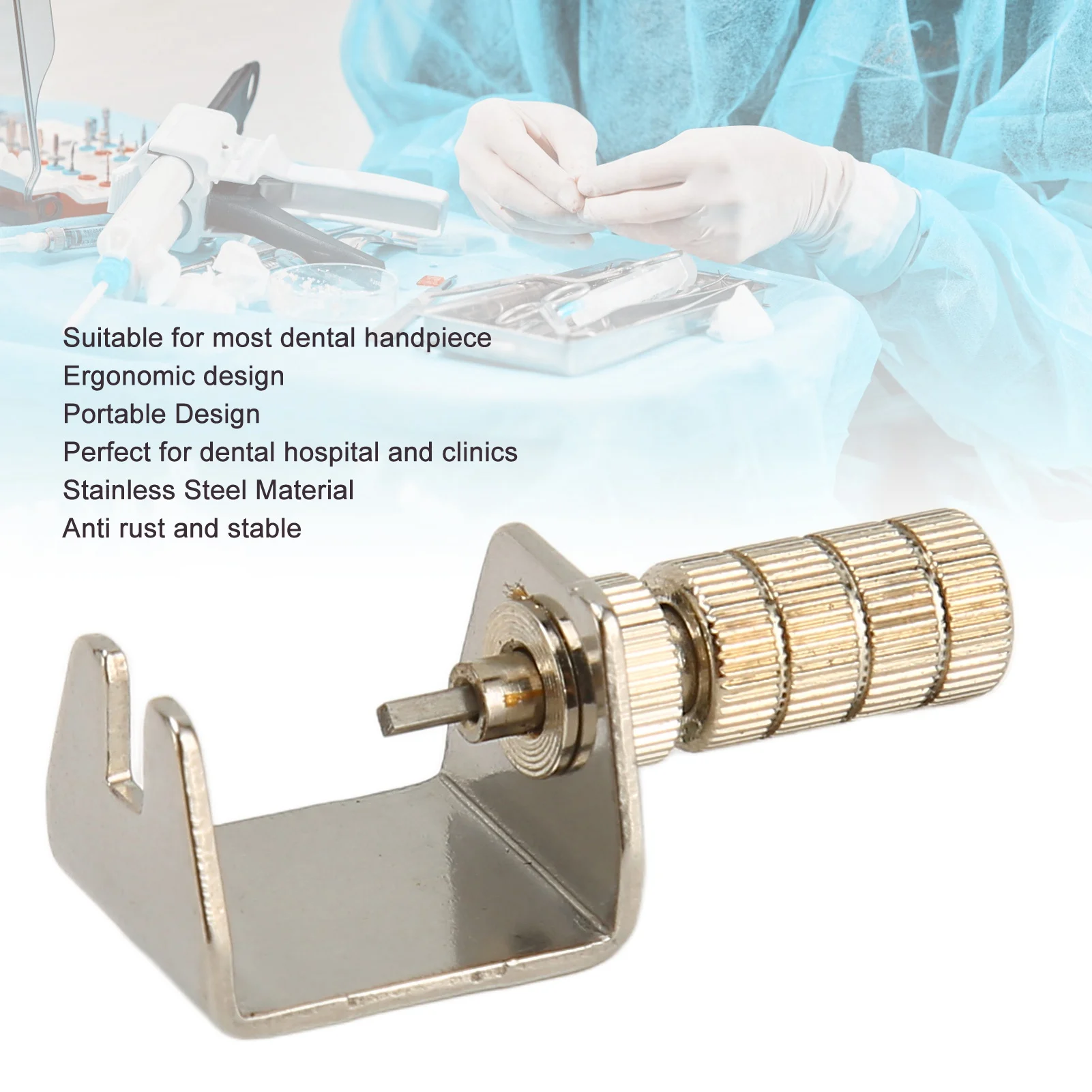 3 قطعة مفتاح ربط احترافي من الفولاذ المقاوم للصدأ لقبضة الأسنان مزيل بور محمول لعيادة طبيب الأسنان