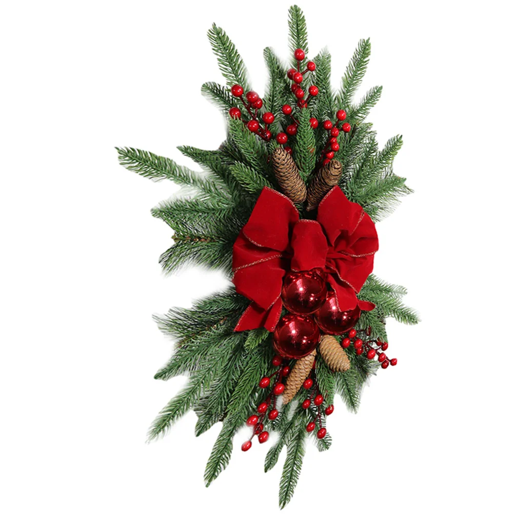 

Staircase Garland Christmas Wreath Decor For Door Home Office Party Xmas Hanging Ornament Festive Decorations