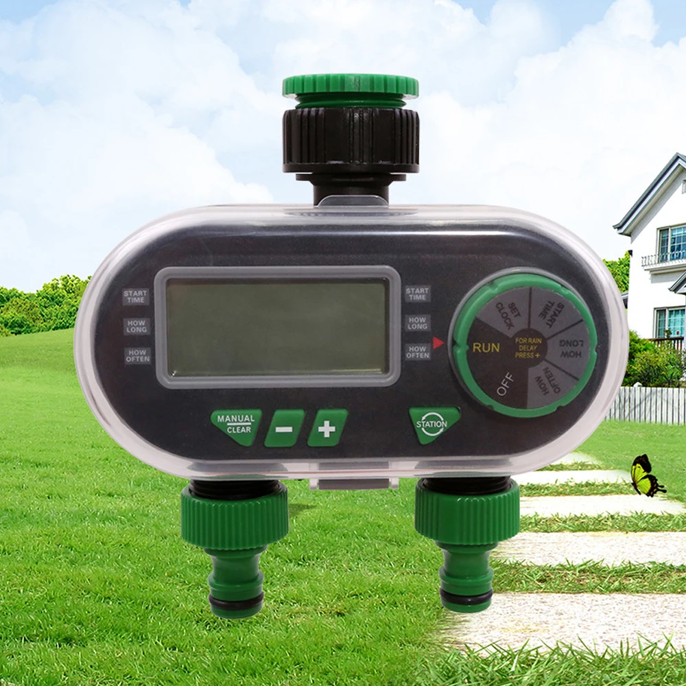 Electronic Automatic Watering Timer Two Ports Irrigation Controller Solenoid Valve Water Timer Garden Watering For Garden