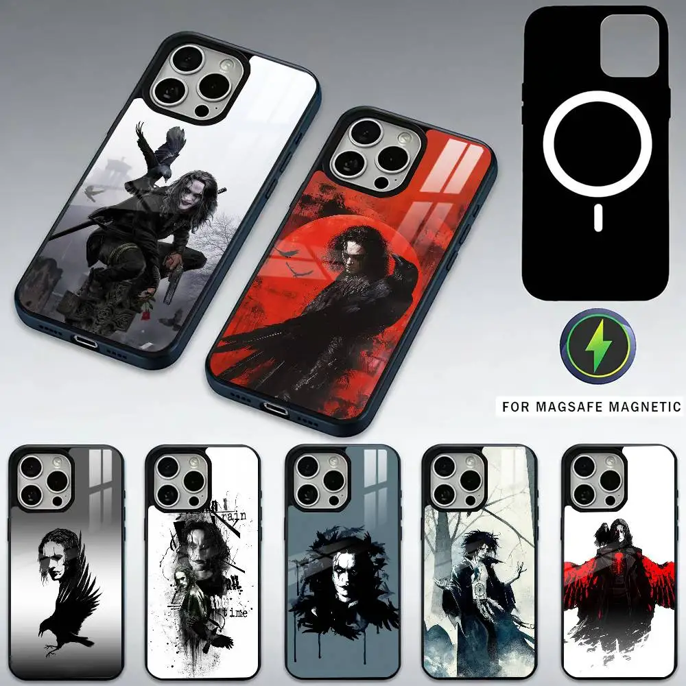 

T-THE-C-CROWS Horror Movie Phone Case For iPhone17,16,15,14,13,12,11 Plus,Pro Max Magnetic For Magsafe Wireless Charging
