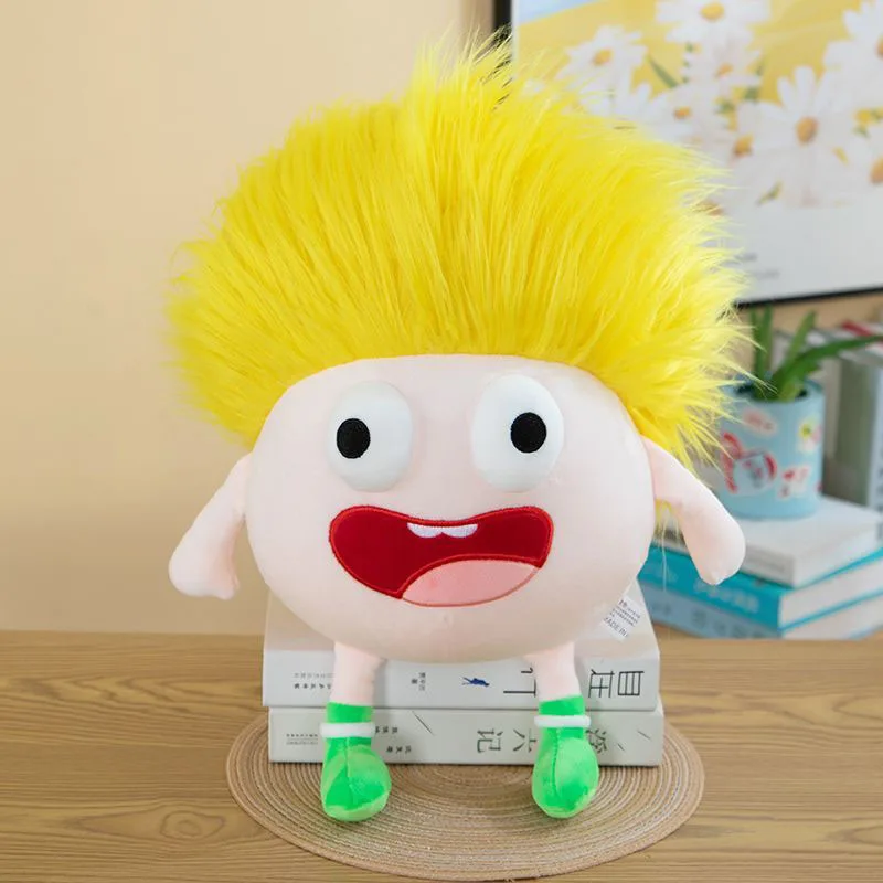 

Crazy Hair Plush Toy Colorful Split Hair Stuffed Animal Kawaii Cartoon Doll with Big Eyes Plushie Pillow for Kids Gift Dopamine