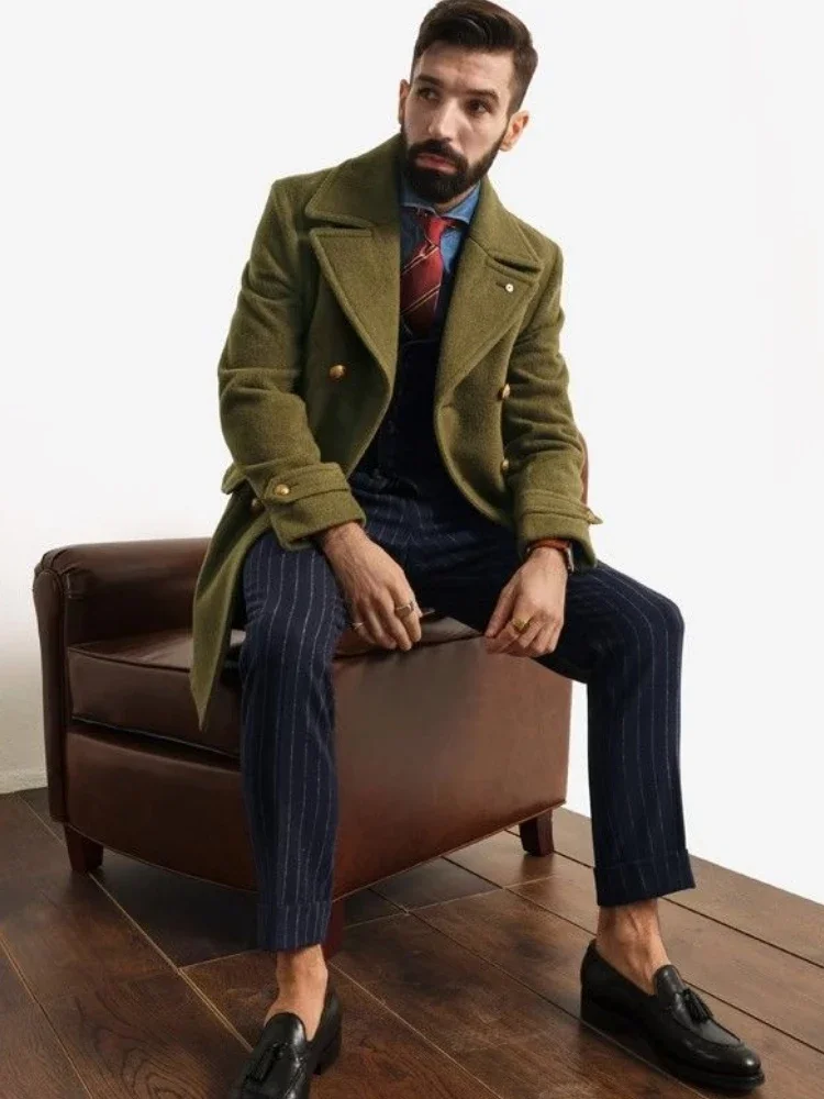 Luxury Brand Men Overcoat Wool Coats Jacket Double-breasted Windbreaker Slim Coat Trend Solid Outerwear Mens Coat Design New