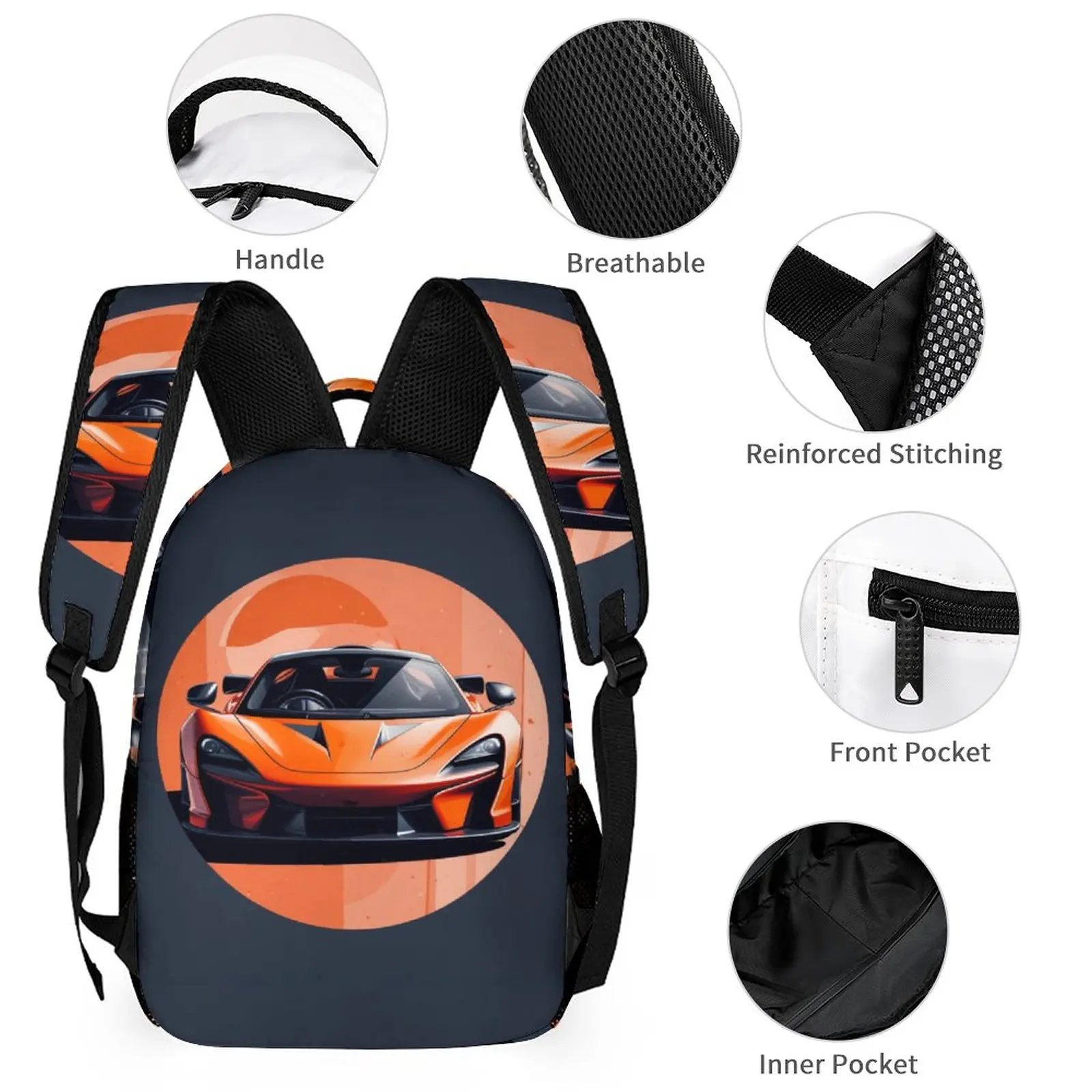 Fantastische Sportwagen Rucksack einfache Kreis minimalist ische kawaii Rucksäcke Junge Mädchen reisen große Schult aschen Designer Rucksack