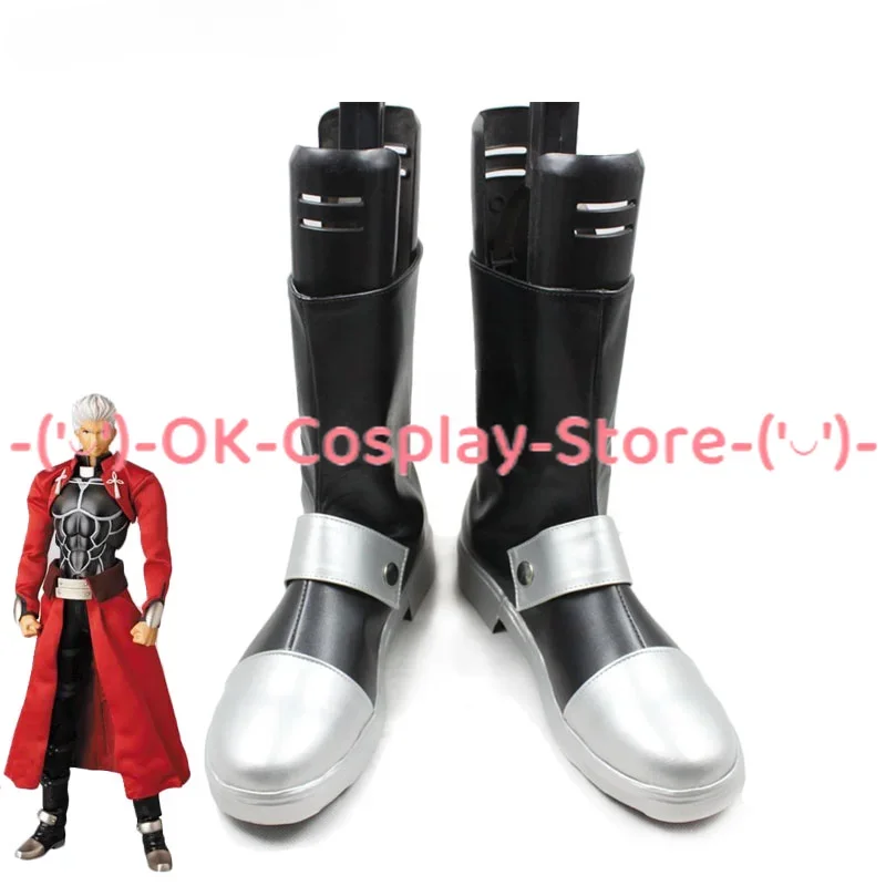 Game Fate Stay Night Archer Emiya Shirou Cosplay Shoes PU Leather Shoes Halloween Carnival Boots Cosplay Props Custom Made