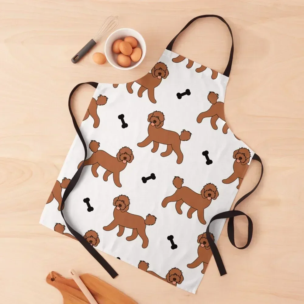 

Cute Red Cockapoo Cavapoo Cavoodle Dog Apron christmas kindergarten teacher custom women's kitchen Kitchens Men Apron