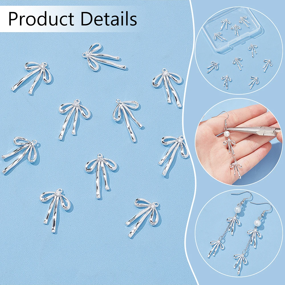 مجموعة واحدة مكونة من 5 أزواج من المعلقات الزركونية المكعبة الشفافة المصنوعة من النحاس، خالية من النيكل، فضي فيونكة، 19 × 13 × 2.5 مم، الفتحة: 1 مم #4