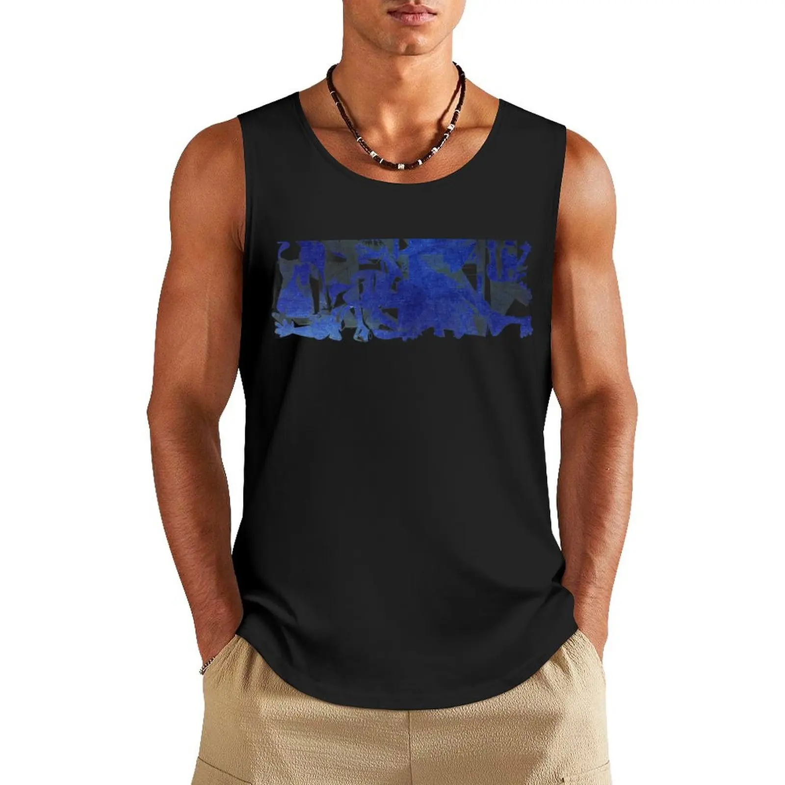 

guernica 2020 blue Tank Top summer clothes sleeveless shirt man