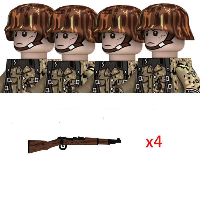 Figurines militaires de la marine allemande de la seconde guerre mondiale, blocs de construction, soldats de marin de la marine, commandant de bateau en U, guerrier, pièces d'armes, briques, jouets pour enfants