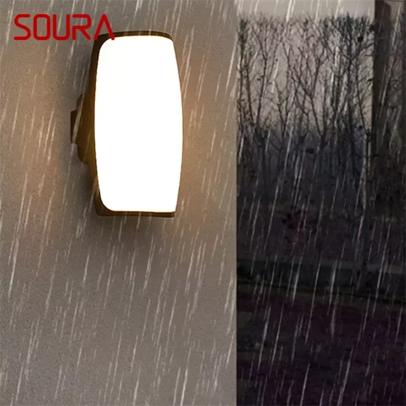 

SOURA Contemporary LED Outdoor Wall Lamps Electric Simplicity Waterproof Balcony Hallway Courtyard Villa Gate Hotel